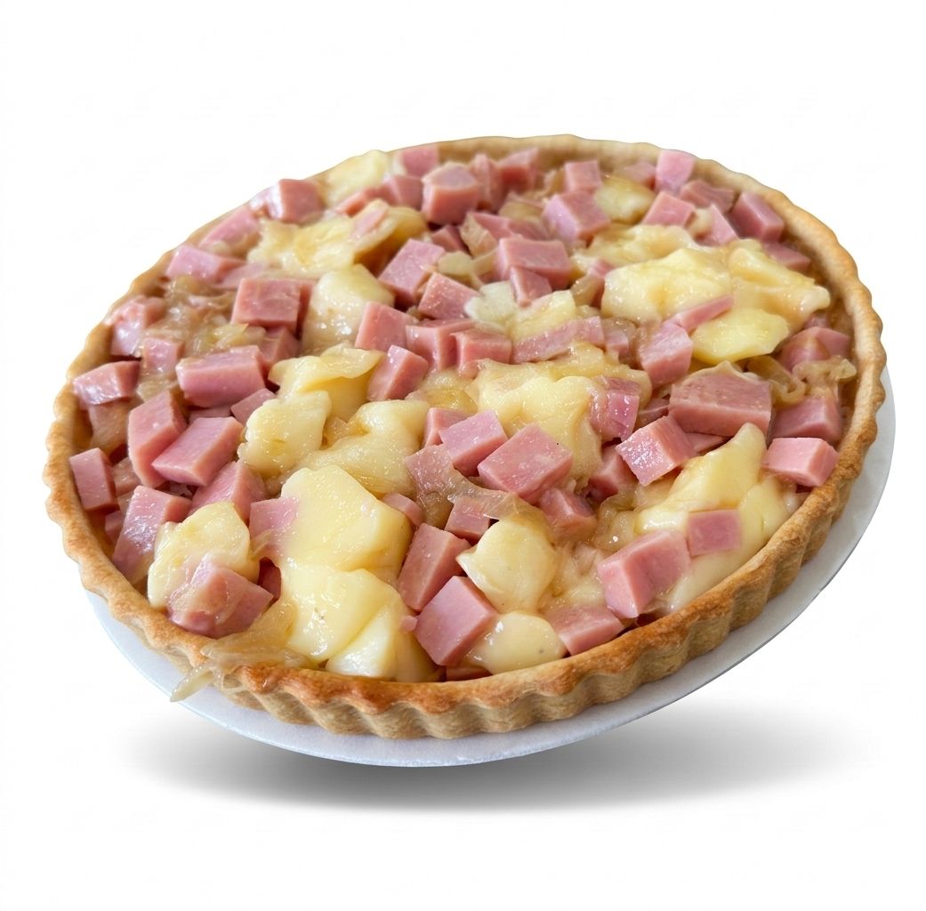 20 - Jamón, queso y cebolla caramelizada (masa de harina común)